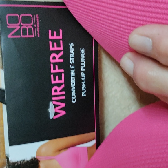 💖No boundaries Women's Light Lift Wirefree Convertible Ribbed Bra - Pink NWT - Picture 3 of 5